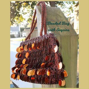 Small Handbag Sparkly Sequins Fusion Orange Copper